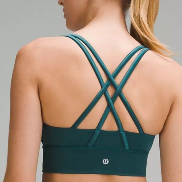 NWT LULULEMON Energy Bra Longline lululemon Bra Medium Support, STORM TEAL GREEN - Picture 2 of 5